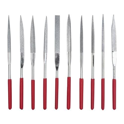 Fixmee 5 * 180 mm 10 in 1 DIY Diamond Flat Angled Needle File Non-slip PVC Set Carving Tool Kit
