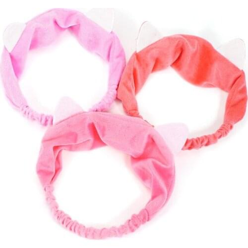 H:HYDE Cute Cat Ears Headbands Women Girls Makeup Face Washing Headband Hairdo Headwrap Hairband Turban Hair Accessories