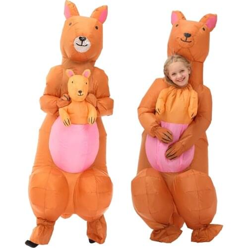 Halloween Inflatable Costumes for Adult Kids Animal Kangaroo Shape Full Body Party Dresses Blow Up Suit Good Gift for Gilrs Boys