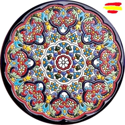Ceramic plate 29 cm/11.4 inch diameter - Spanish ceramic - enameled up handmade - Made in Spain - MIJASCERAMIC