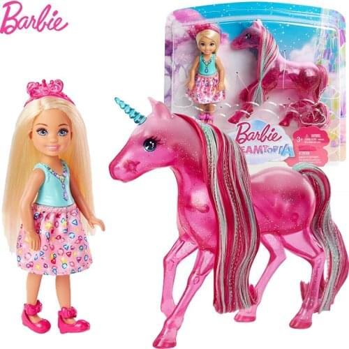 Barbie Doll Original Dreamtopia Unicorn Fairy Tale Suit Girls Toys Kids Play House Pony Baby Dolls Toys for Girls Juguetes Gifts