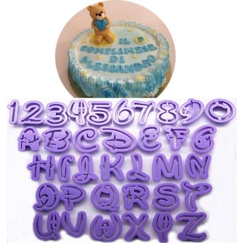 36pcs Alphabet Cookie Cutter Number Letter Set Cake Tools Fondant Birthday Wedding Cake Mold