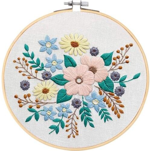 Flower Pattern Cross Stitch Stamped Embroidery Kit Cross Stitch Needlework DIY Flower Painting for Beginners Starters Crafts