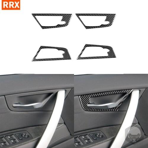 For BMW X3 E83 2004 2005 2006 2007 2008 2009 2010 Carbon Fiber Sticker Inner Door Handle Frame Trim Interiors Car Accessories