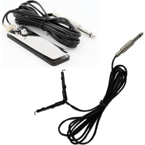 Mini Stainless Steel Foot Switch Pedal & Clip Cord Black tattoo hook line Tattoo Power Supply Tattoo Accessories