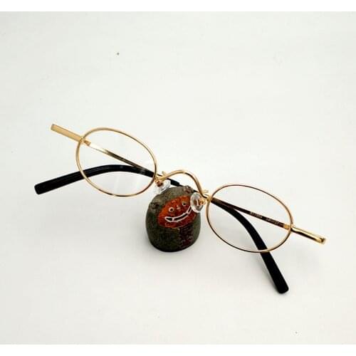 Men and women Vintage gold small oval frame myopia prescription glasses retro presbyopia glasses