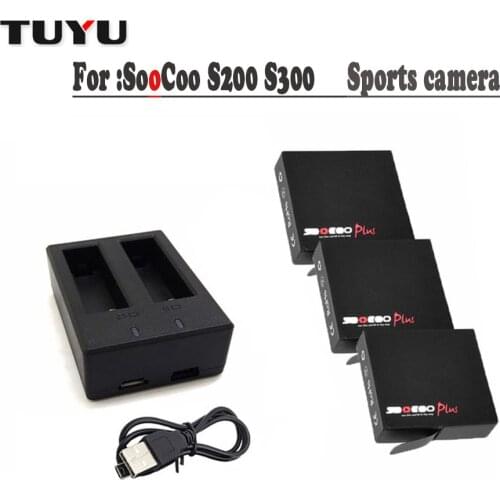 TUYU SOOCOO S300/S200 Original battery charger High Capacity 4.53V Battery Charging SOOCOO Action Camera Battery Accessories