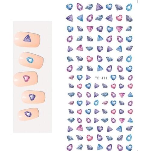 WATER TRANSFER DECAL NAIL STICKER DIAMOND RUBY FEATHER PERFUME BOTTLE YE411-416