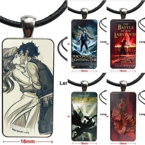 For Unisex Party Gift Glass Pendant Galaxy Pendant Necklace Women Steel Plated Necklaces Jewelry Percy Jackson & The Olympians