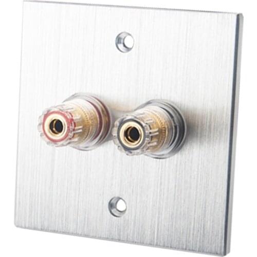 Q81F Connector Banana Wall Plate Banana Plug Binding Post Wall Plate in Aluminum Alloy for Speakers Home Theater