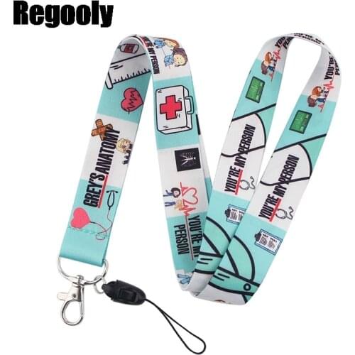 Greys Anatomy Neck Strap Lanyards ID badge card holder keychain Mobile Phone Strap Gift Ribbon webbing necklace