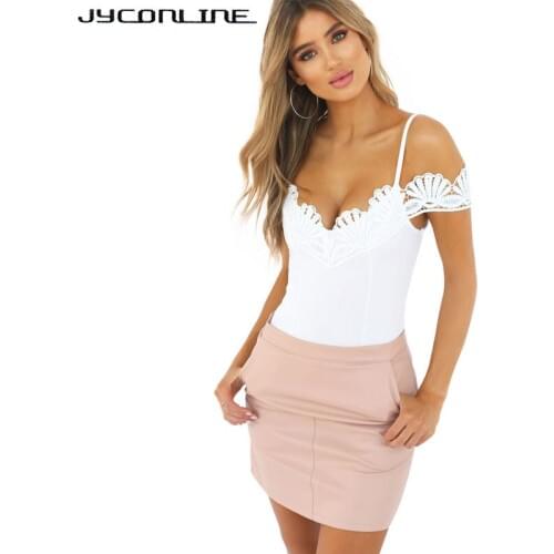 JYConline Backless Sexy Bodysuit Off Shoulder Lace Bodysuit Women Jumpsuit Romper 2017 Slim Strap Body Tops Bodycon Playsuits