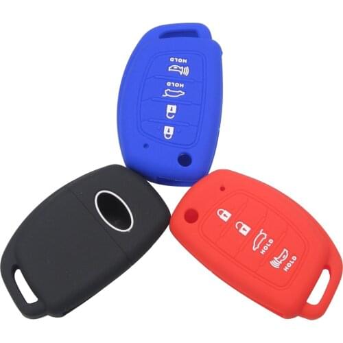 Kutery 4BTN Silicone Colorful Remote Car Key Cover Case For Hyundai Santa Fe Sonata XL IX35 IX45 Tucson Protection Replace