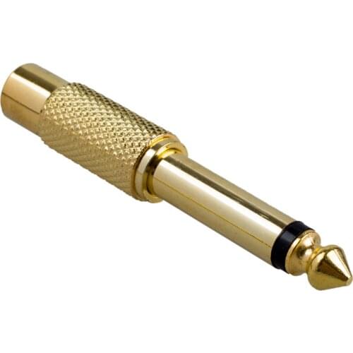 Brand New 5pcs 6.35mm 1/4" Male Mono Plug To RCA Female Jack Audio Adapter Connector