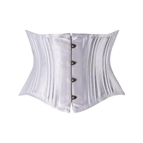 Women Waist Trainer Corsets Slimming Shaper Belt Short Torso Satin Underbust Corset Sexy Lace up Bustiers & Corsets Metal Busk