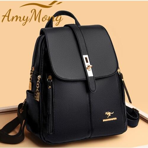 Women Large Capacity Backpack Purses High Quality Leather Female Vintage Bag School Bags Travel Bagpack Ladies Bookbag Rucksack