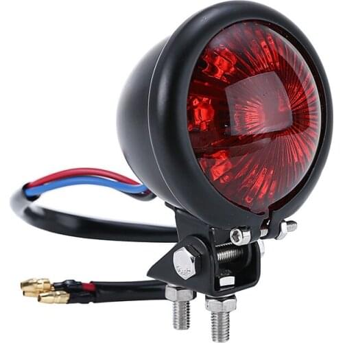 1pc Retro Motorcycle LED Red Signal Stop Brake Light Rear Tail Lamp 12V For Dirt Bike ATV Scooter Parts Accessories Moulding
