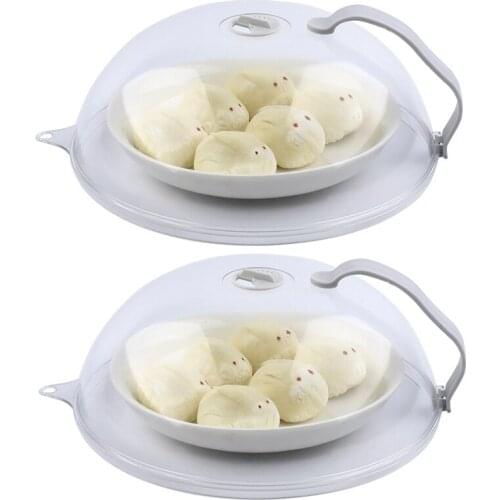 2 Pack Microwave Splatter Cover,Microwave Plate Cover Guard Lid with Handle and Adjustable Steam Vents Holes