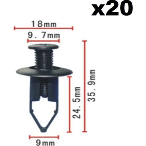 20pcs Retainer Clips Rivet For Toyota Bumper arm fixed buckle