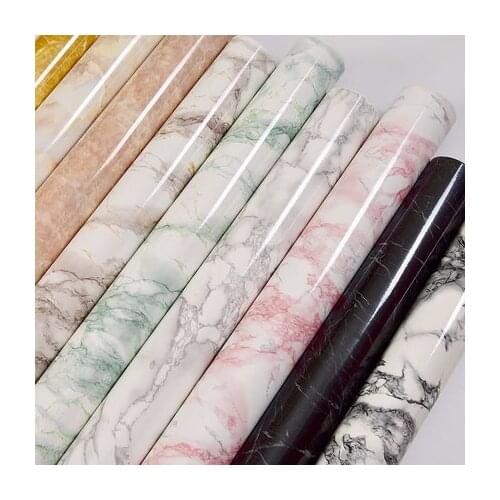 3M/5M Marble Stickers Waterproof PVC Self adhesive Wallpaper For Kitchen Cupboard Countertop Table Wall Stickers Home Decor