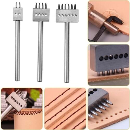 4/5//6/8mm Leather Hole Punches Leather Spacing Hole Tool Leather Craft 1mm Hole Diameter Punch Tools Drilling Tool 2/4/6 Prong