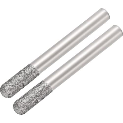 Uxcell Diamond Burrs for Rotary Tool 1/4-Inch Shank 10mm Tapered 120 Grit 2 Pcs Cylindrical Nose6mm