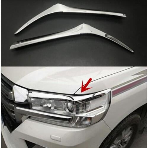 Car styling Car Front Headlight Eyelid Cover Trim For Toyota Land Cruiser LC200 2016-2019
