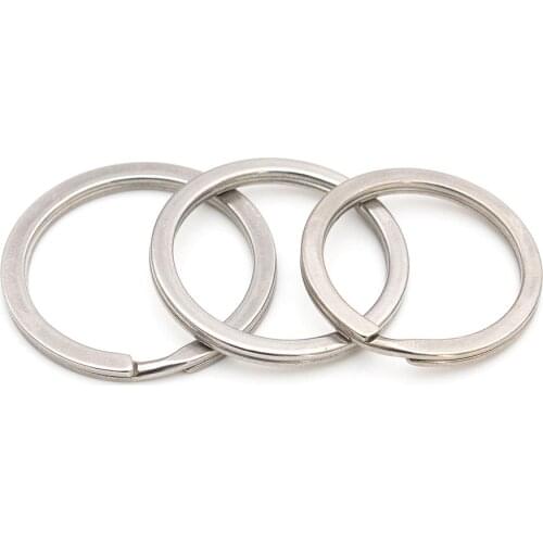 10pcs/lot 28mm 30mm 32mm stainless steel hole keychain key chain rhodium plated round split keychain