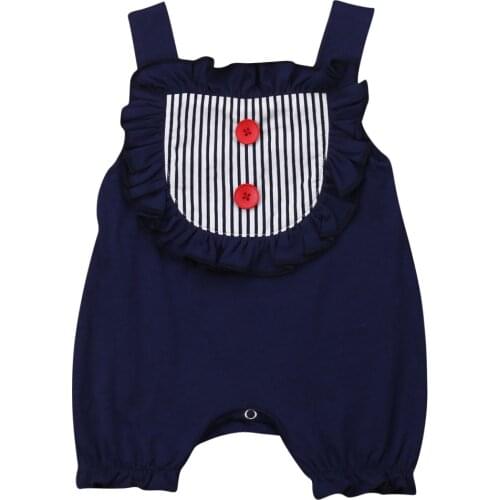Baby Romper Toddler Kid Baby Boy Girl Stripe One-Pieces Sleeveless Romper Jumpsuit Sunsuit