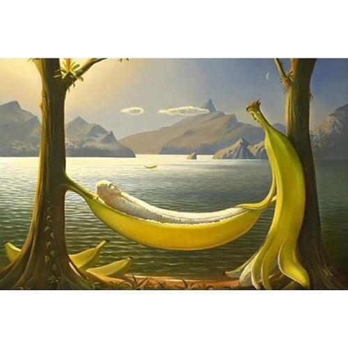 DIY 5D Diamond Painting Abstract Banana for Adults Bimkole Paint with Diamonds Arts Supply Canvas Craft Bedroom Wall Decor