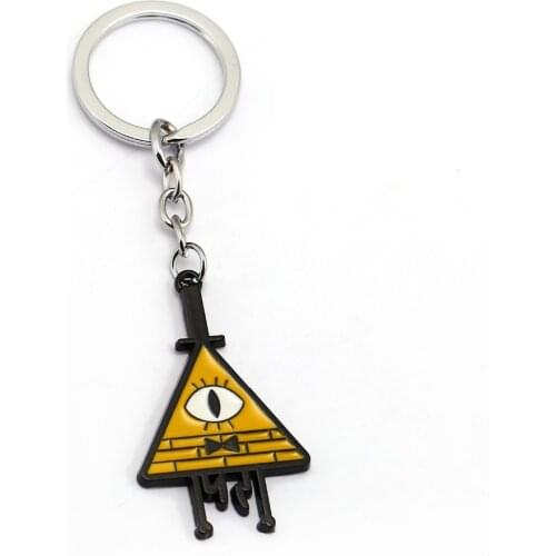 Gravity Keychain Bill Cipher Key Ring Holder Metal Fashion Car Bag Chaveiro The Zodiac Key Chain Pendant Game Jewelry