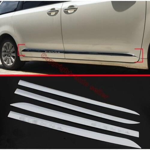 ABS Chrome Car Decoration Side Door Line Garnish Body Molding Moulding Trim For Toyota Sienna 2015 2016 2017