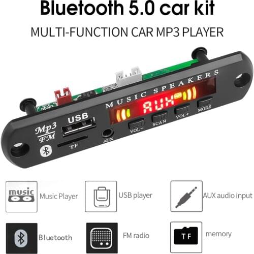 Kebidu DC 7V-18V MP3 Decoder Board Color Screen Bluetooth V5.0 Car MP3 Player USB Recording Module FM AUX Radio For Iphone XS