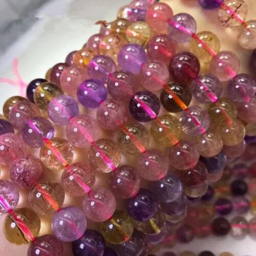 Loose beads super7 amethyst round 6/8/10mm for DIY jewelry making FPPJ wholesale beads nature gemstone