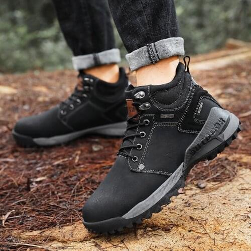 Lightweight safety shoesAnkle boots men snow boots Lace-up Working Sneakers Men Boots Lightweight Men Shoes Safety Boots