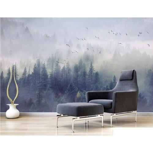 Bacal Custom wallpaper Nordic fresh forest landscape design TV background wall living room mural 3d wallpapers mural photo