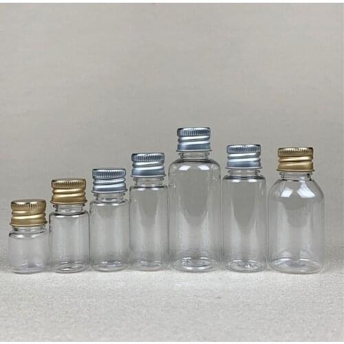 5ml 8ml 10ml 20ml 30ml Plastic Tube Aluminum Cap Clear Leakproof Sealing Small Empty Medicine Cosmetic Sample PET Bottles 50PCS