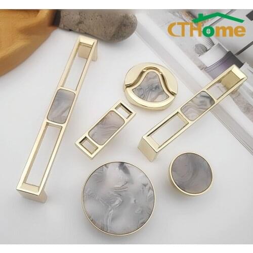 Zinc Alloy Door Knobs and Handles for Cabinet Shell Resin Elegant Furniture Handles Kitchen Cupboard Drawer Pulls Lever Interior