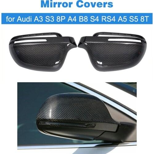 Carbon Fiber Replacement Wing Mirror Covers for Audi Q3 A4 B8 S4 RS4 2008 - 2010 A5 S5 8T 2007 - 2009