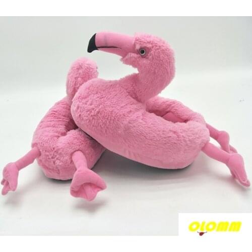 Winter lovely Home Slippers Chausson Shoes Women Flamingo slippers pantuflas unicornio pantoufle femme Warm Cotton Shoes hy24