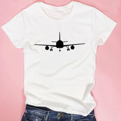 Tumblr Flight Harajuku T Shirt Airplane Graphic Tees Women Clothes Summer Tops Tshirts Women Travel Lover Print Tee Shirt