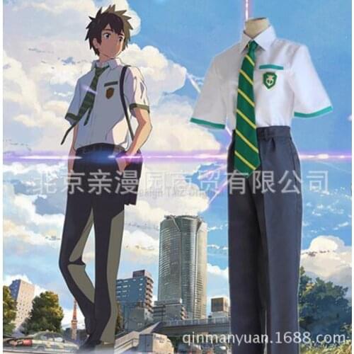 Japanese Anime Kimi no Na wa Your Name Tachibana Taki Cosplay Costume Miyamizu Mitsuha Cosplay School Uniform Costume