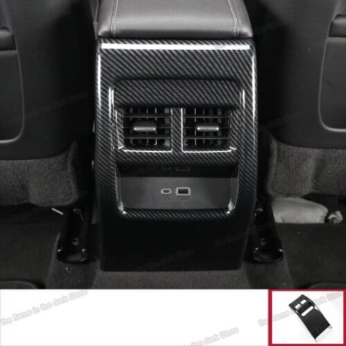 Lsrtw2017 Car Rear Armrest Cover Air Vent Outlet Frame Chrome for Cadillac Xt4 2018 2019 2020 2021 Accessories Auto Decor