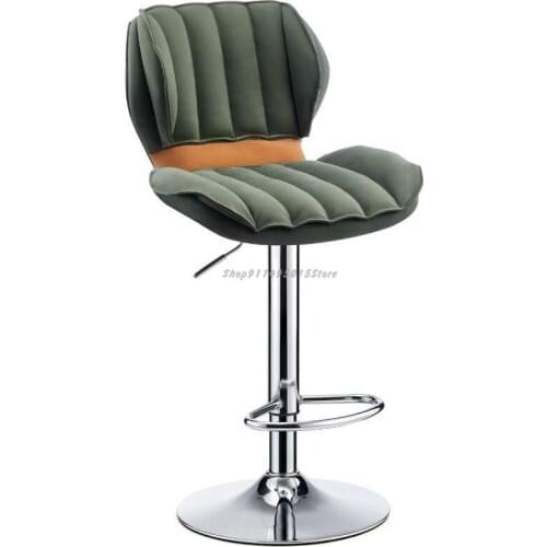 Iron Bar Chair Lift Modern Minimalist Bar Chair High Stool Nordic Light Luxury Home Backrest Front Desk Chair