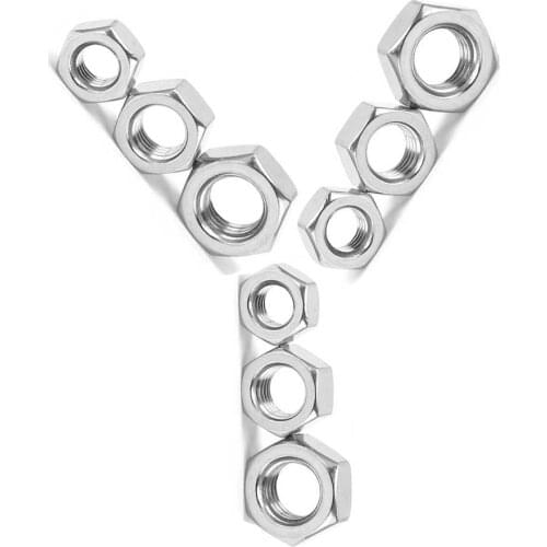 1/10pcs 1/4 5/16 3/8 7/16 1/2 9/16 5/8 3/4 7/8 UNC 304 A2-70 Stainless Steel UK US Standard Coarse Thread Hex Nut Hexagon Nut