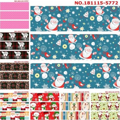 10yards -different sizes -Christmas Day ribbon printed snowman Grosgrain ribbon