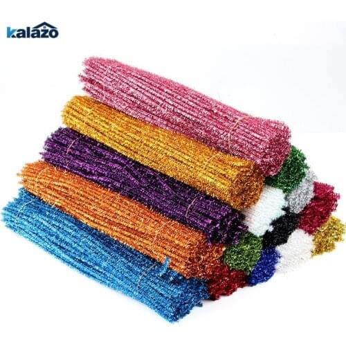 100pcs 30cm Glitter Chenille Stems Pipe Cleaners Arts DIY Craft Supplies Christmas Birthday Decorations Home Party Accessories