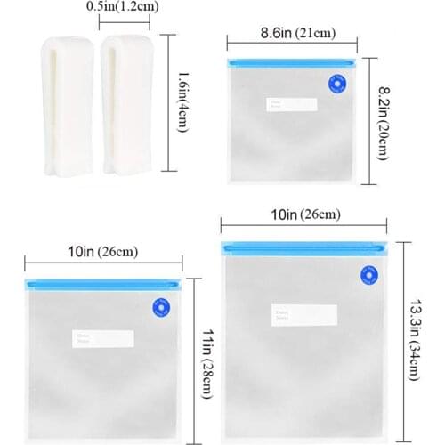 15 Reusable Food Vacuum Sealed Bags with 2 Sealing Clips for Long-time Food Storage
