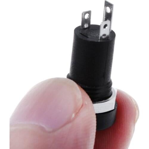 2X 3.5MM Jack Socket 3 Black Stereo Solder Panel Mount Gold With Nuts