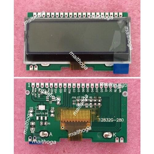 20PIN SPI COG 12832 LCD Module ST7567 Controller 5V 3.3V White/Blue Backlight Black Word Parallel Interface